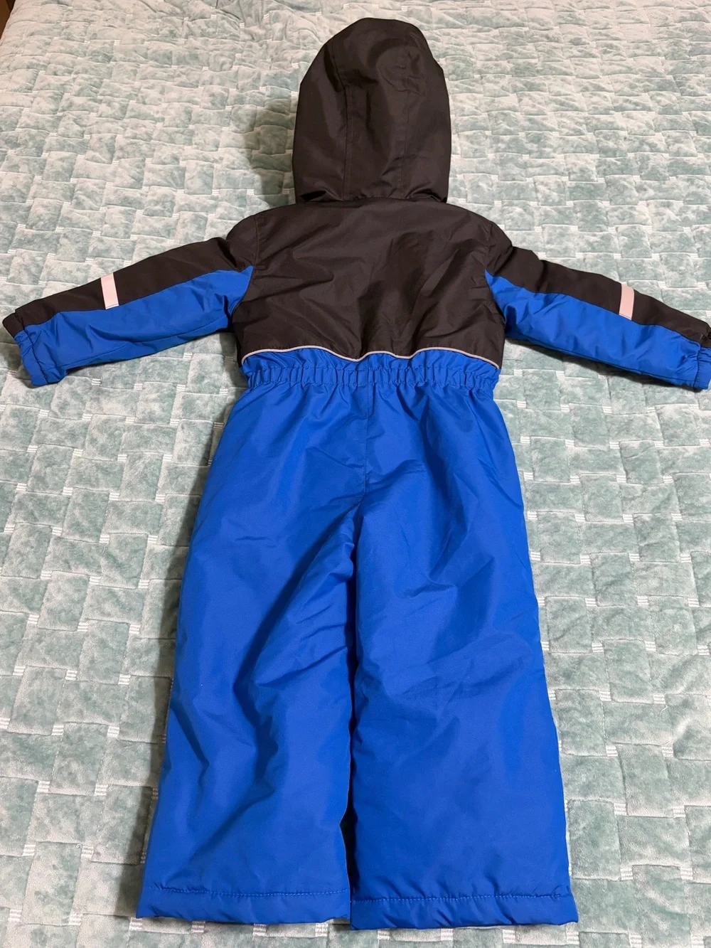 SwissTech Kids Insulated Snow Suit Blue Black Hooded Size 3T Winter Bib Overall